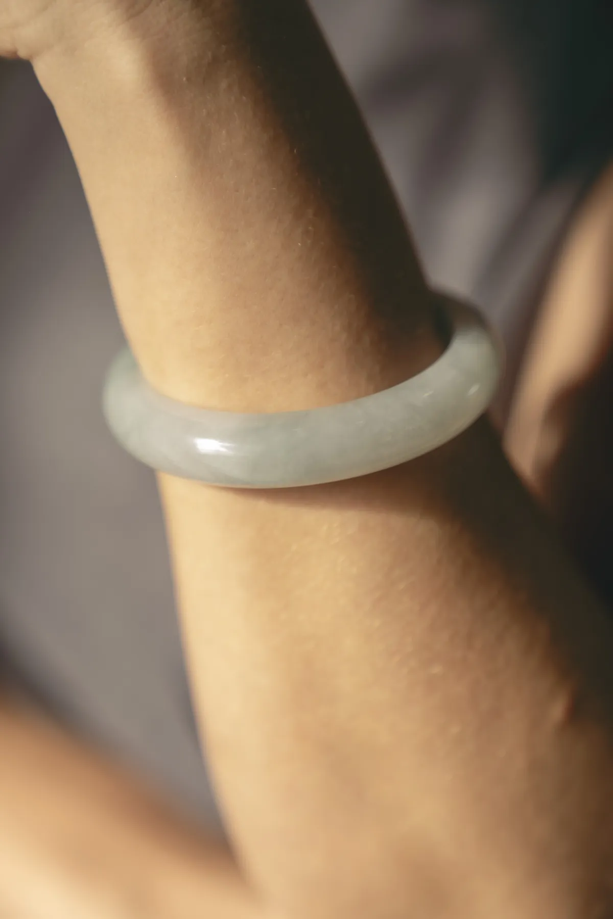 Carved bangle — worn