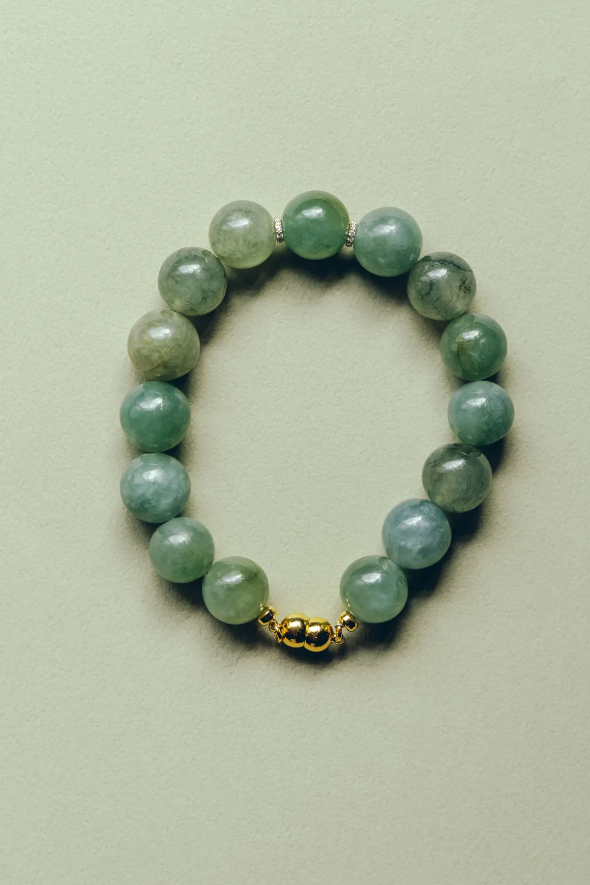 A bracelet of jade beads