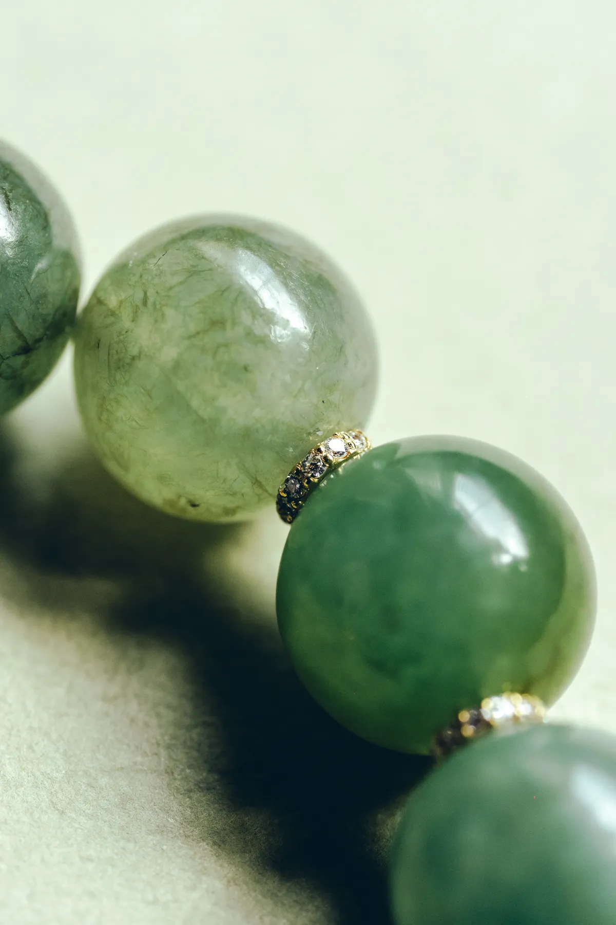 Jade beads — detail