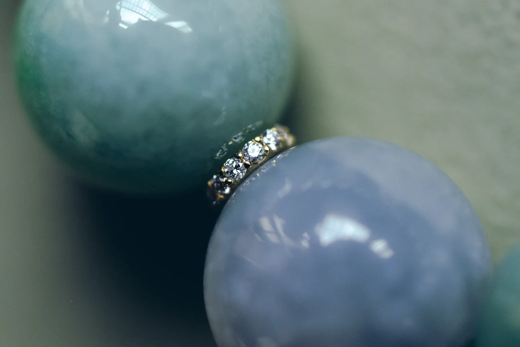 Jade beads — detail