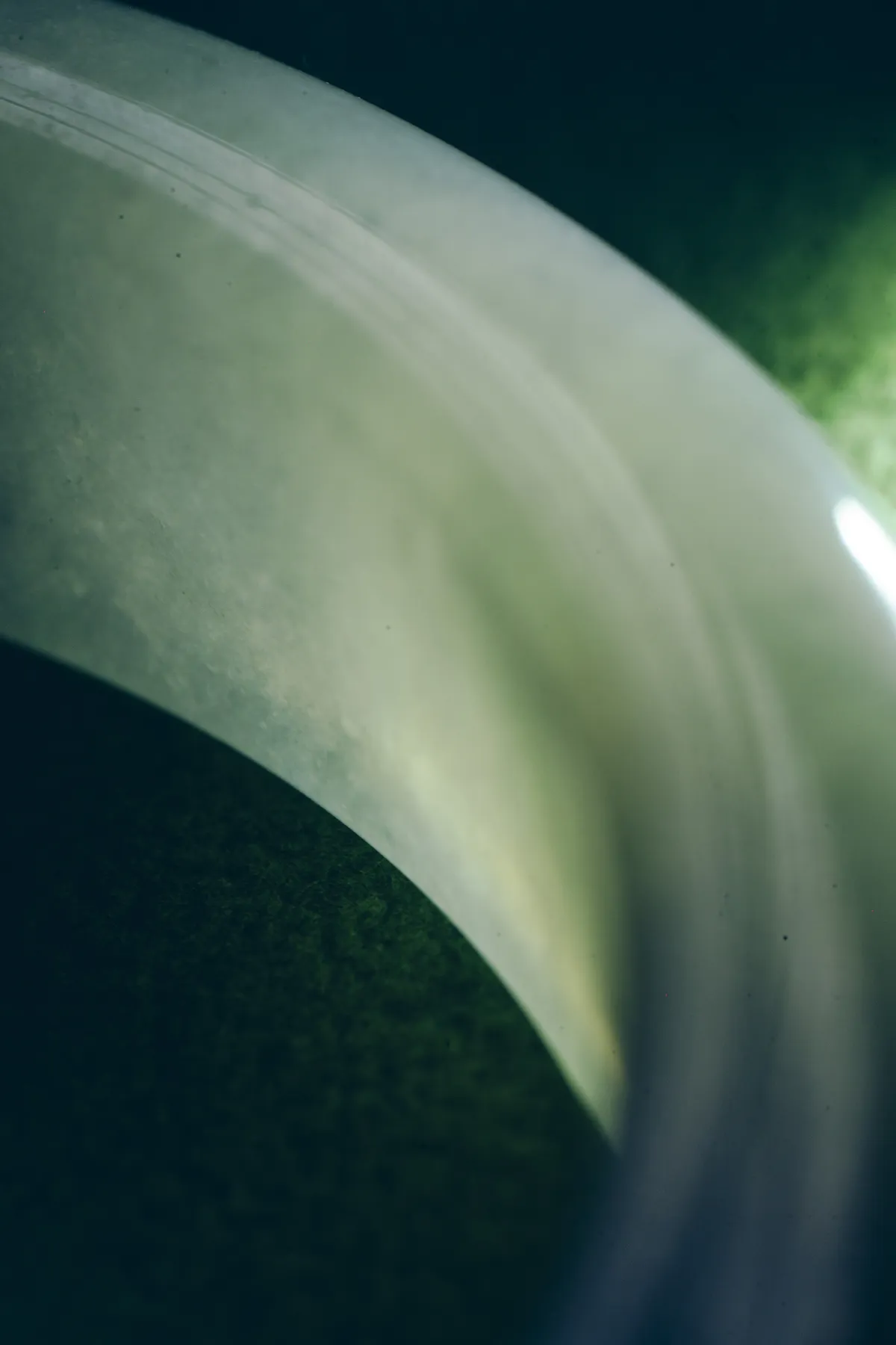 Layered jadeite bangle, close